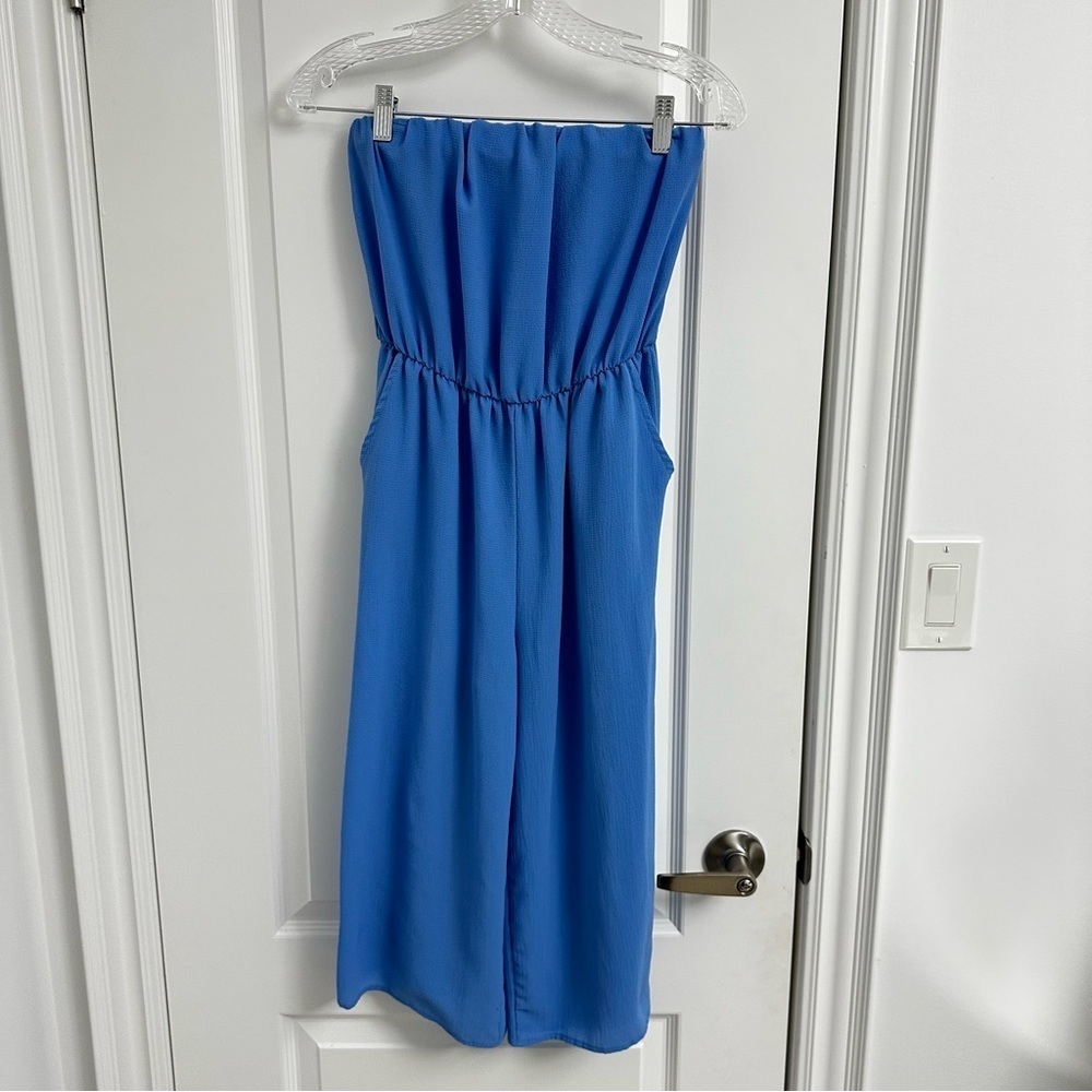 ⛄️ Sky Blue Flowy Cropped Jumpsuit​​​​